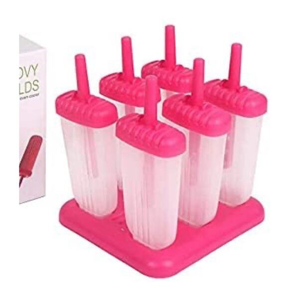 Popsicles Molds Ozera Set of 6 Ice Pop Molds Maker Easy Release Popsicle Mold - Picture 2 of 4